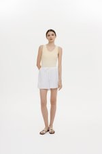 BELLA LACE TRIM DRAWSTRING LINEN SHORTS