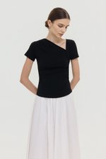 LOIS ASYMMETRIC SLEEVE TOP