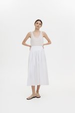 VEDA RUCHED HIGHWAIST FLARE MIDI SKIRT