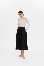 VEDA RUCHED HIGHWAIST FLARE MIDI SKIRT