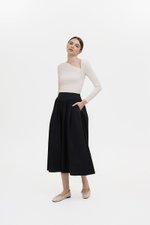 VEDA RUCHED HIGHWAIST FLARE MIDI SKIRT