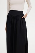 VEDA RUCHED HIGHWAIST FLARE MIDI SKIRT