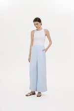 HARLEY ELASTIC WAISTBAND WIDE LEG LINEN PANTS