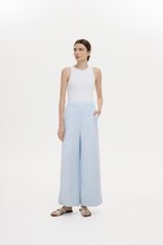 HARLEY ELASTIC WAISTBAND WIDE LEG LINEN PANTS