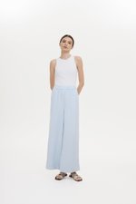 HARLEY ELASTIC WAISTBAND WIDE LEG LINEN PANTS