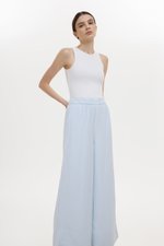 HARLEY ELASTIC WAISTBAND WIDE LEG LINEN PANTS
