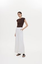 HARLEY ELASTIC WAISTBAND WIDE LEG LINEN PANTS