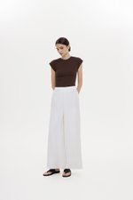HARLEY ELASTIC WAISTBAND WIDE LEG LINEN PANTS