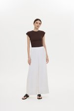 HARLEY ELASTIC WAISTBAND WIDE LEG LINEN PANTS
