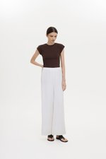 HARLEY ELASTIC WAISTBAND WIDE LEG LINEN PANTS