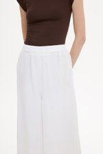 HARLEY ELASTIC WAISTBAND WIDE LEG LINEN PANTS