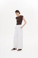 HARLEY ELASTIC WAISTBAND WIDE LEG LINEN PANTS