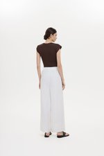HARLEY ELASTIC WAISTBAND WIDE LEG LINEN PANTS