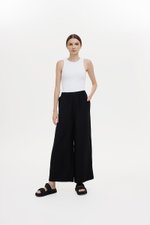 HARLEY ELASTIC WAISTBAND WIDE LEG LINEN PANTS
