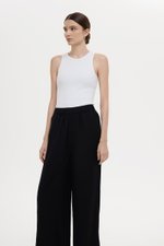 HARLEY ELASTIC WAISTBAND WIDE LEG LINEN PANTS