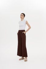 HARLEY ELASTIC WAISTBAND WIDE LEG LINEN PANTS