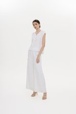MIKELLE BUTTONDOWN LINEN TOP