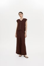 MIKELLE BUTTONDOWN LINEN TOP