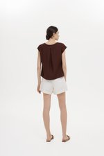 MIKELLE BUTTONDOWN LINEN TOP