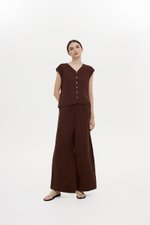 HARLEY ELASTIC WAISTBAND WIDE LEG LINEN PANTS