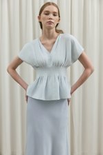 ANIKA PIN TUCK LINEN TOP