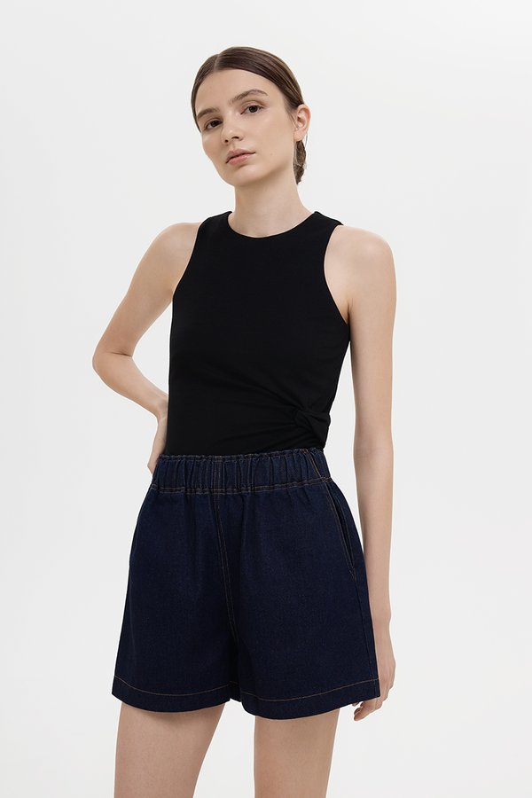REEVE DENIM ELASTIC WAIST SHORTS