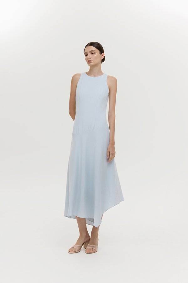 GEMMA ASYMMETRIC HEM MIDI DRESS