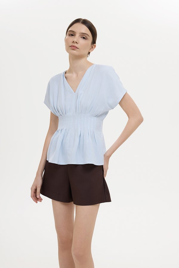 ANIKA PIN TUCK LINEN TOP
