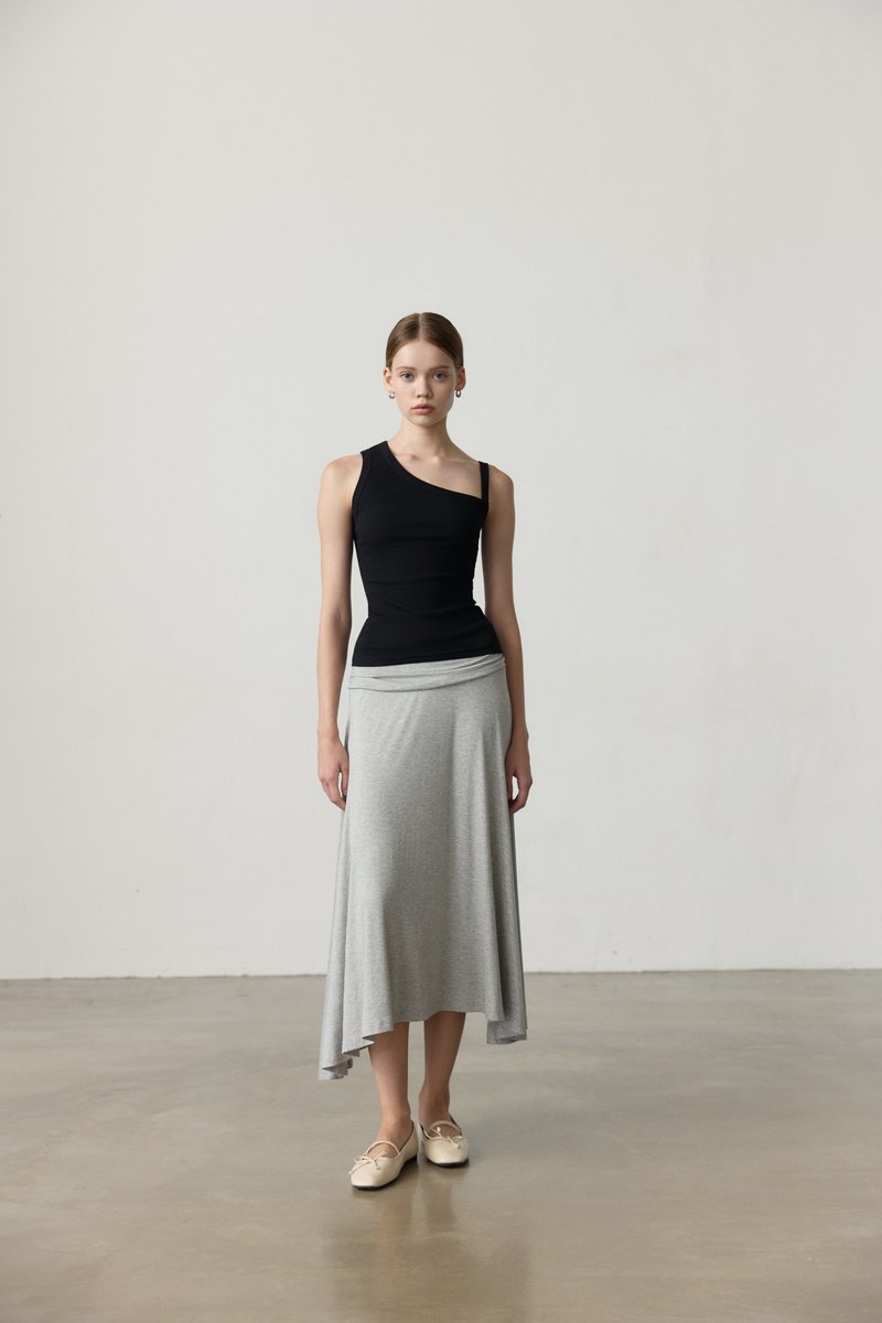 LORAH RUCHE WAIST MIDI SKIRT