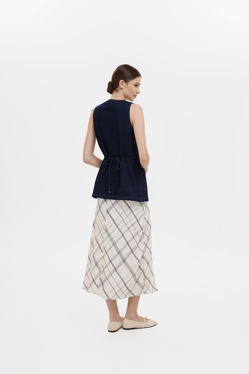 SANDLER DENIM BUTTONDOWN LONG VEST