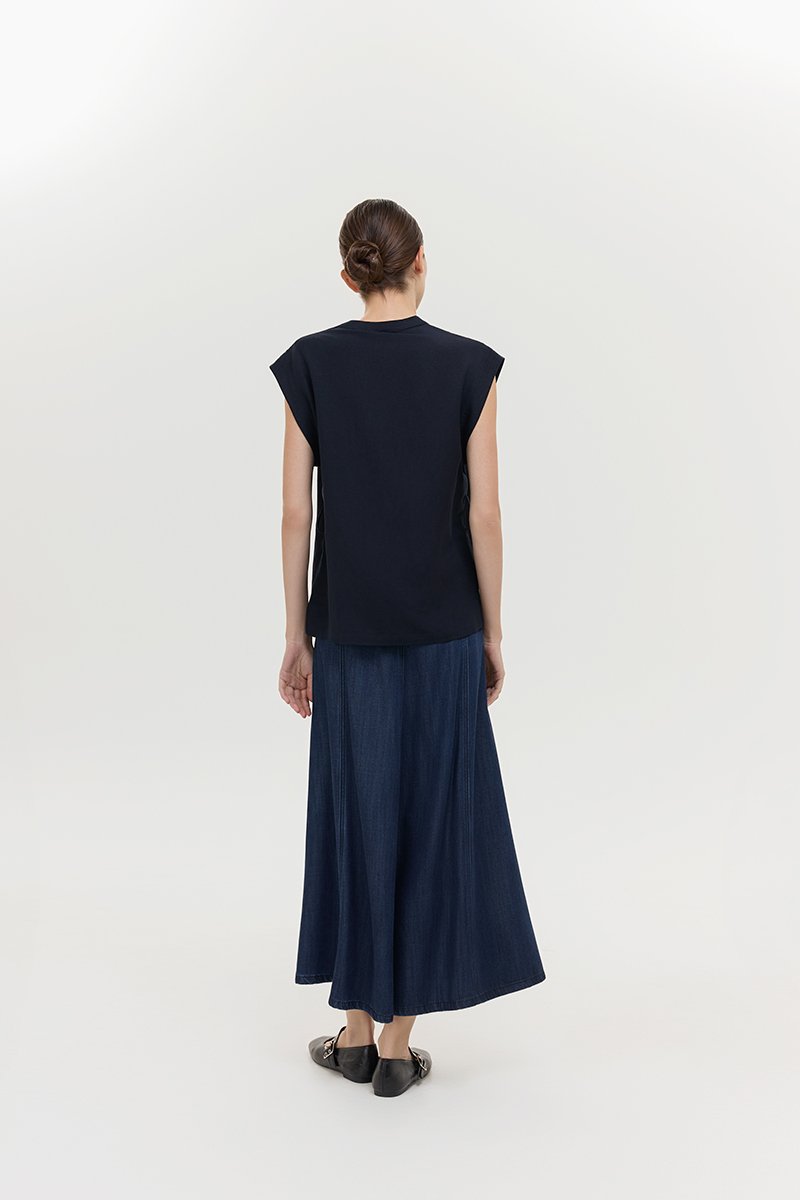 COLBY TIE BELT LONGLINE LINEN TOP