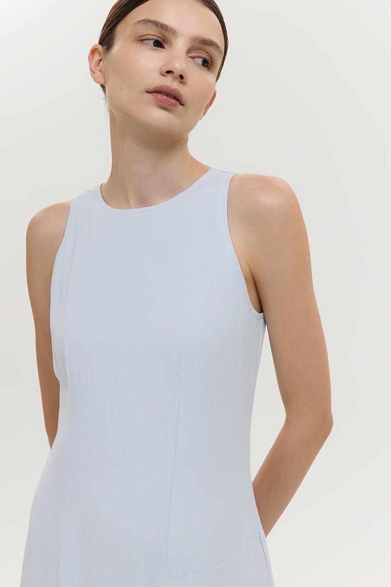 GEMMA ASYMMETRIC HEM MIDI DRESS