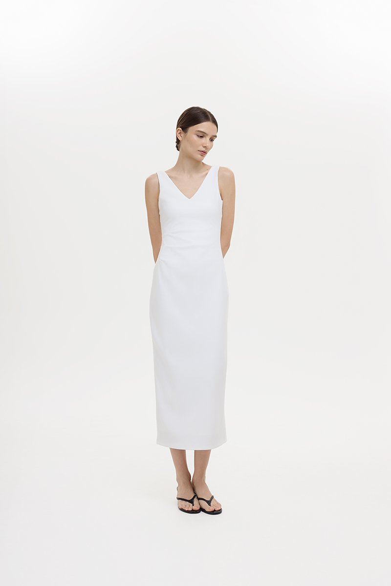 IRIS PLEATED MIDI DRESS