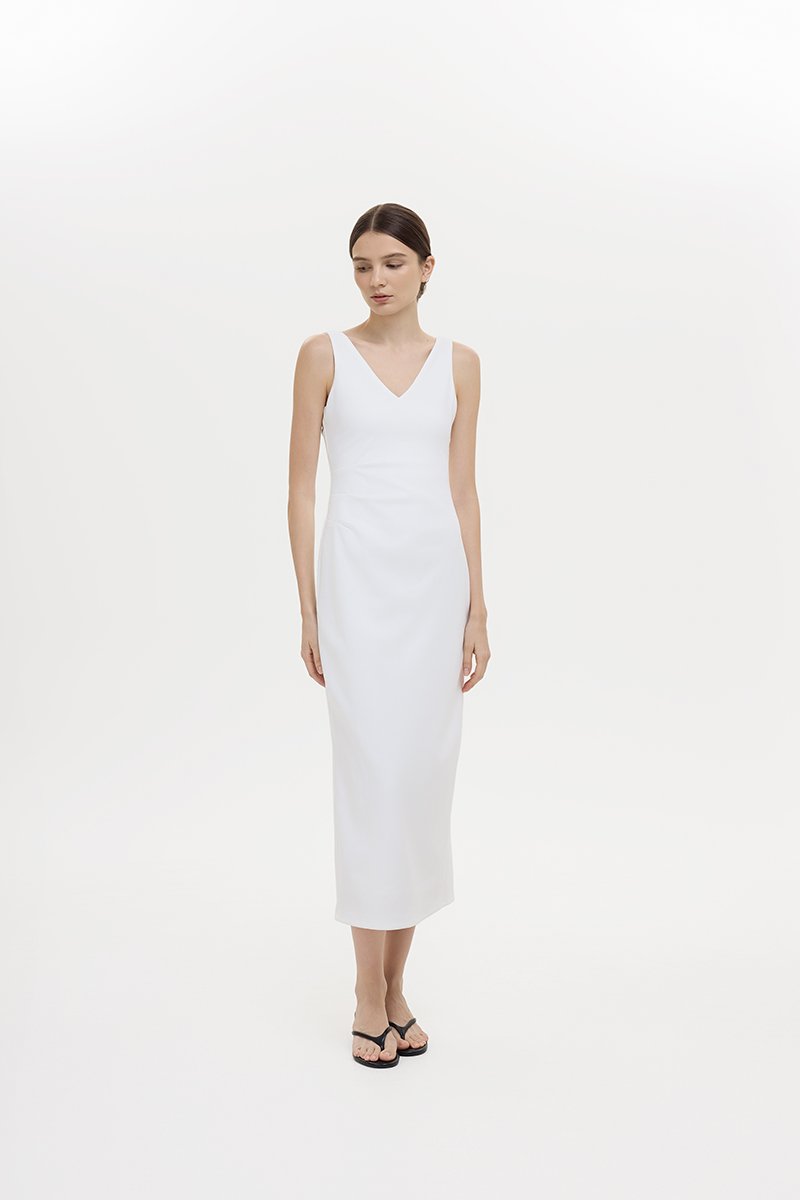 IRIS PLEATED MIDI DRESS