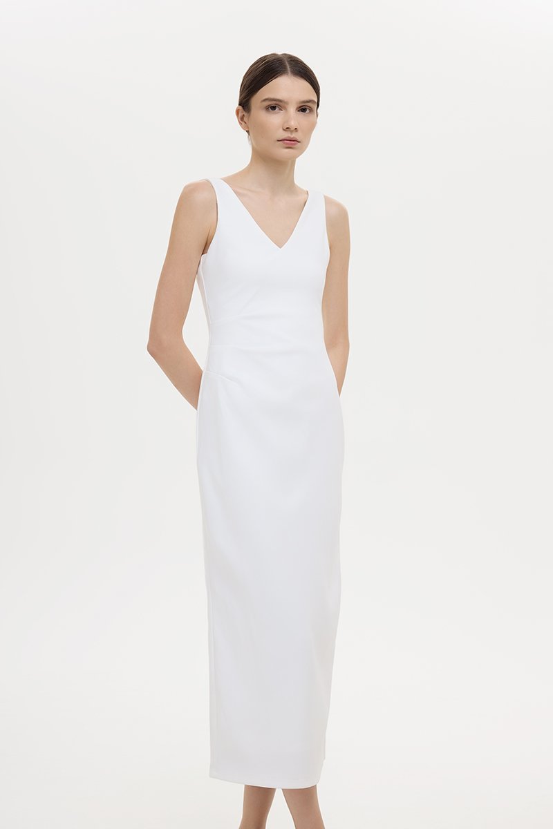 IRIS PLEATED MIDI DRESS