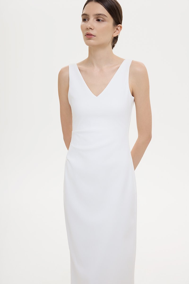 IRIS PLEATED MIDI DRESS