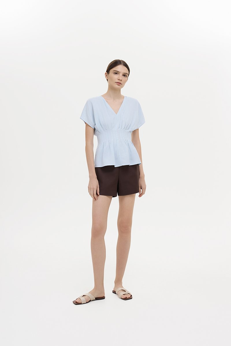 ANIKA PIN TUCK LINEN TOP