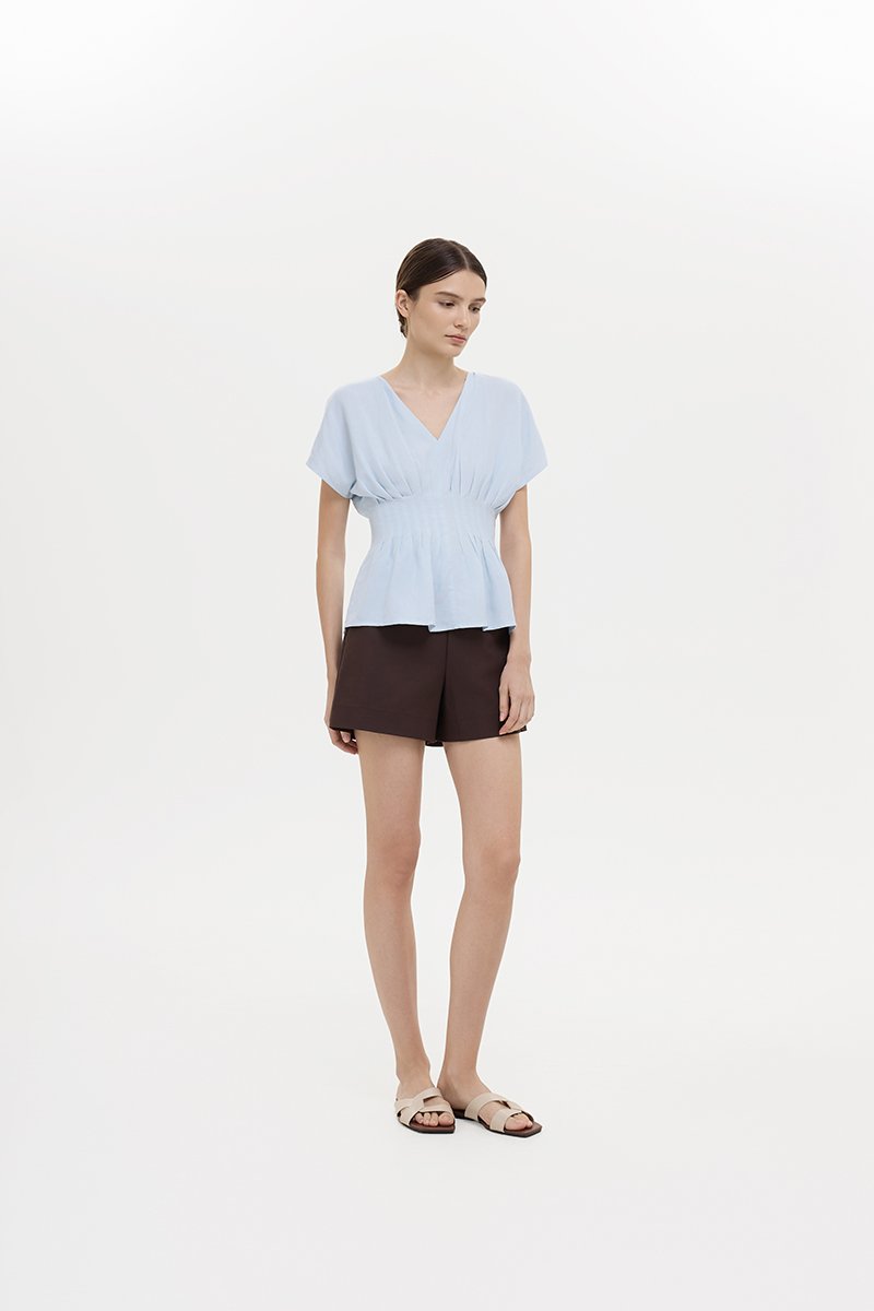 ANIKA PIN TUCK LINEN TOP