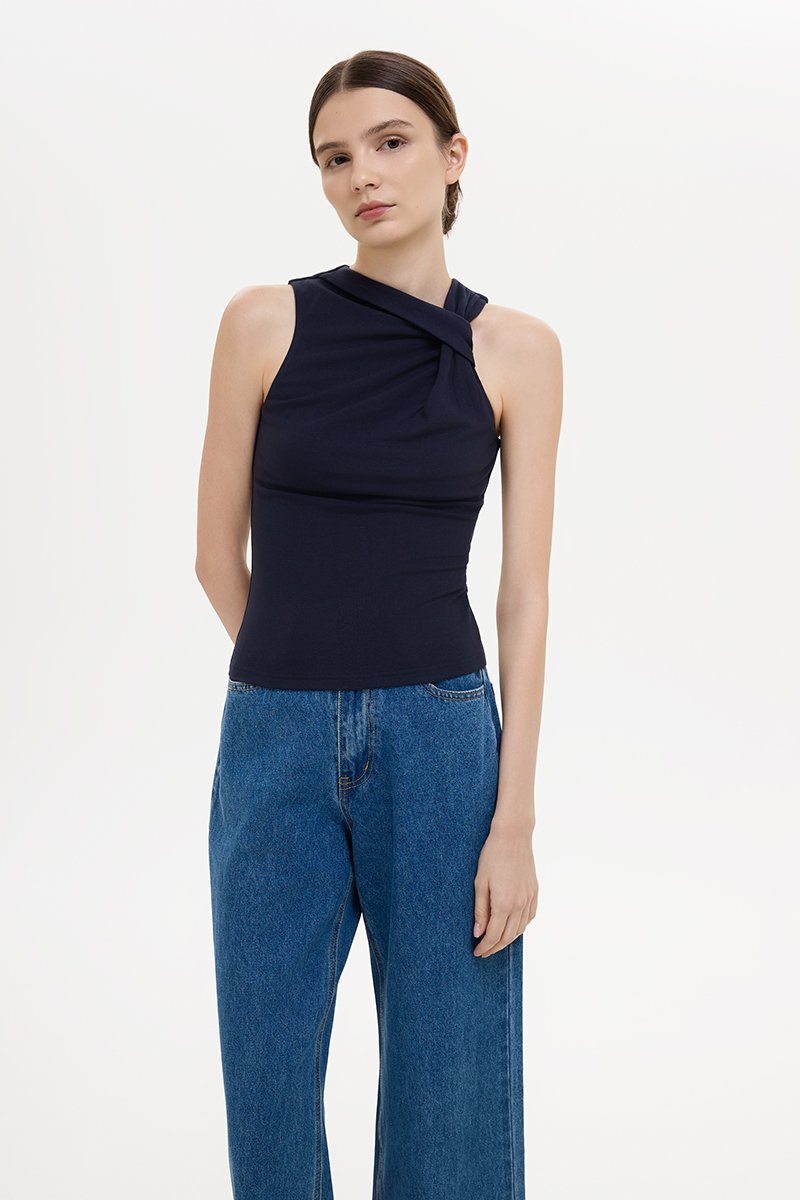 CHRISELLE ASYMMETRIC KNOT TANK