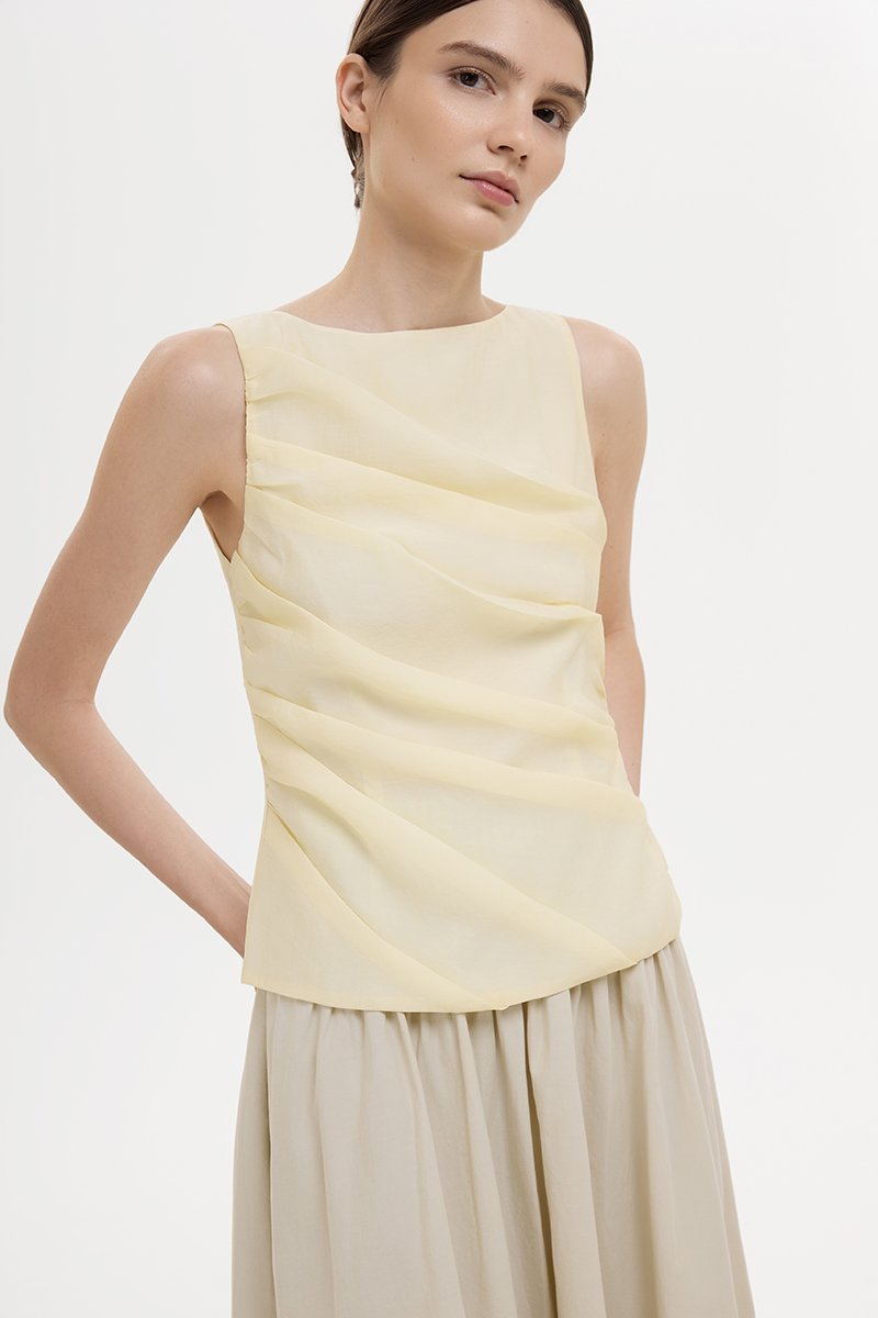 AYLIN PLEATED SLEEVELESS TOP