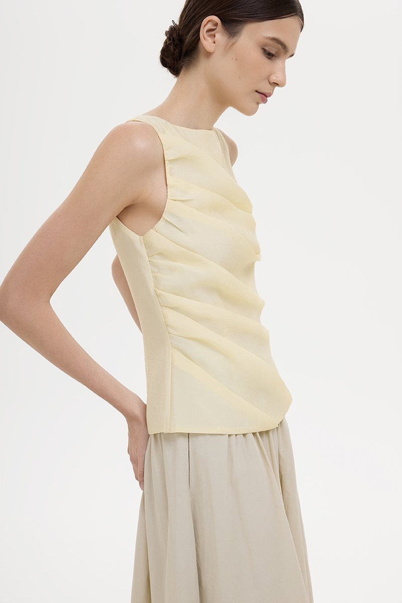 AYLIN PLEATED SLEEVELESS TOP