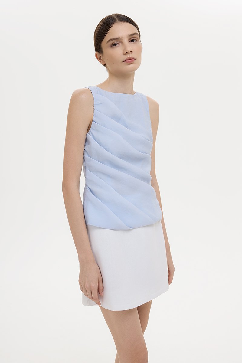 AYLIN PLEATED SLEEVELESS TOP