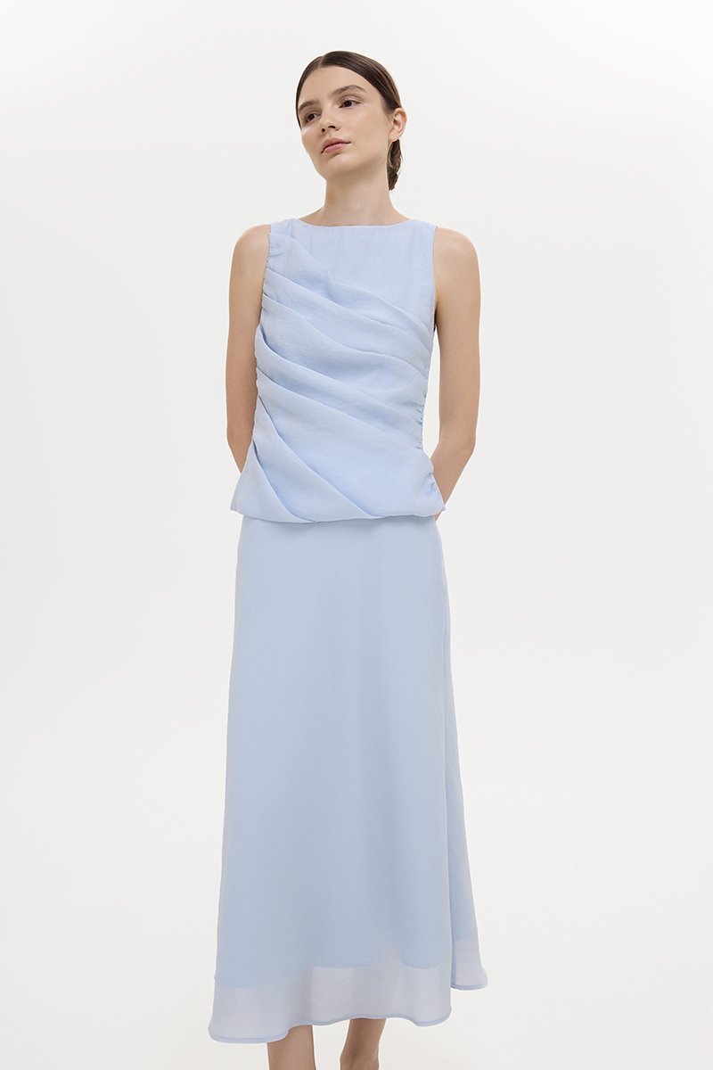 KARA SHEER MIDI SKIRT
