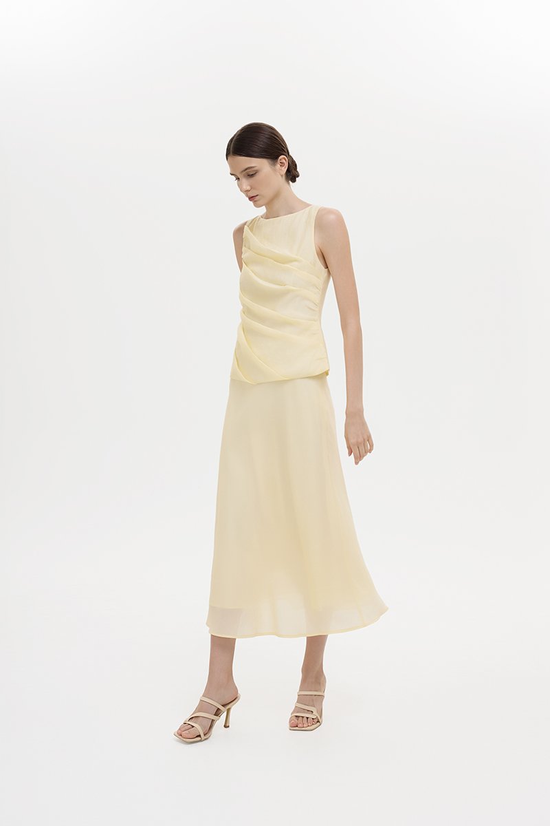 KARA SHEER MIDI SKIRT