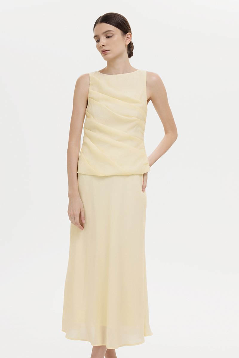 KARA SHEER MIDI SKIRT