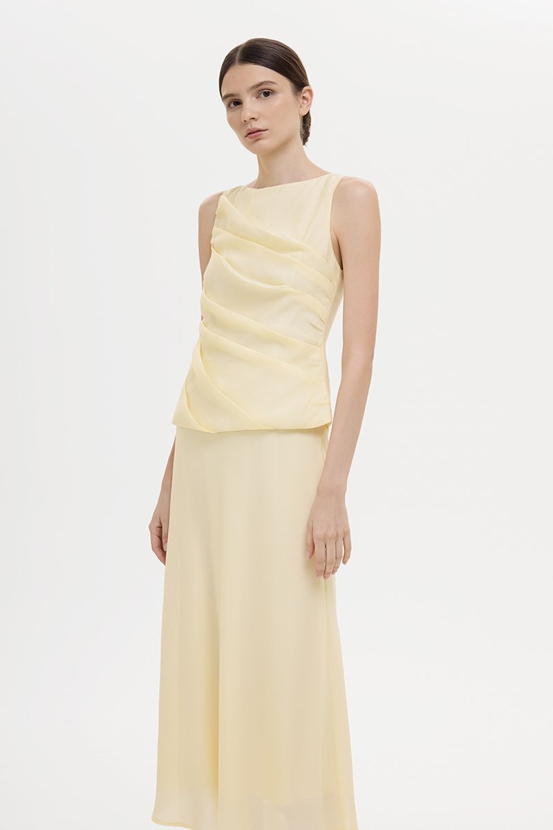 KARA SHEER MIDI SKIRT