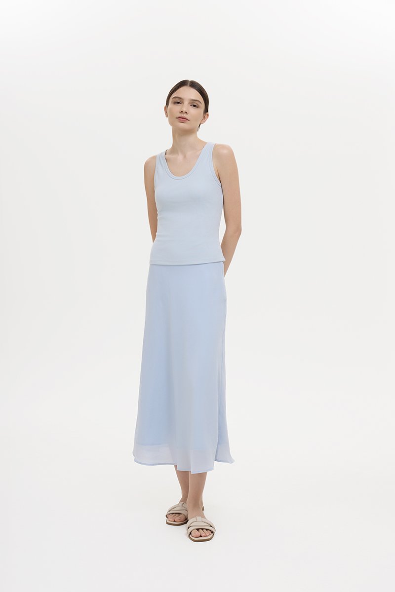 KARA SHEER MIDI SKIRT