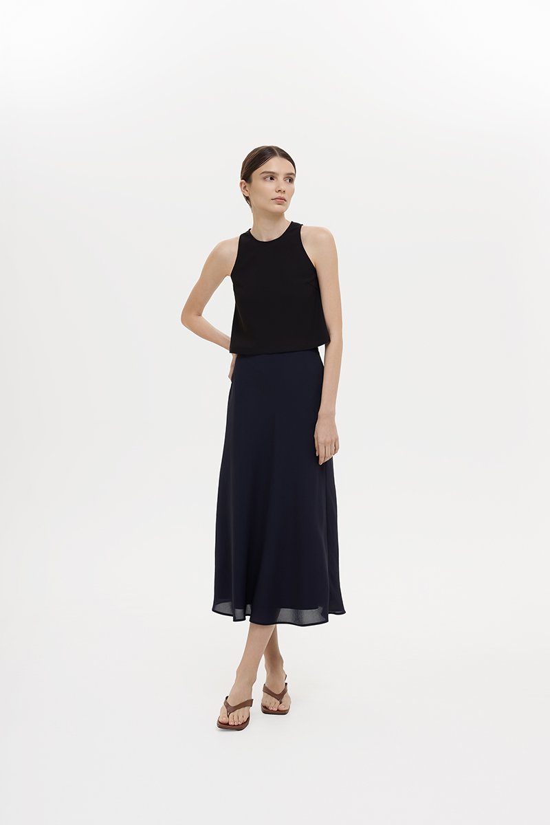 KARA SHEER MIDI SKIRT