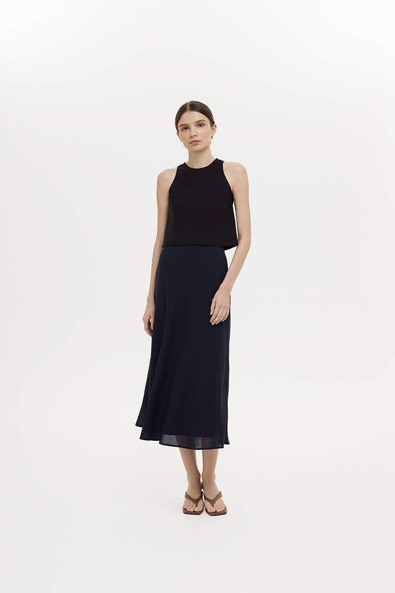 KARA SHEER MIDI SKIRT