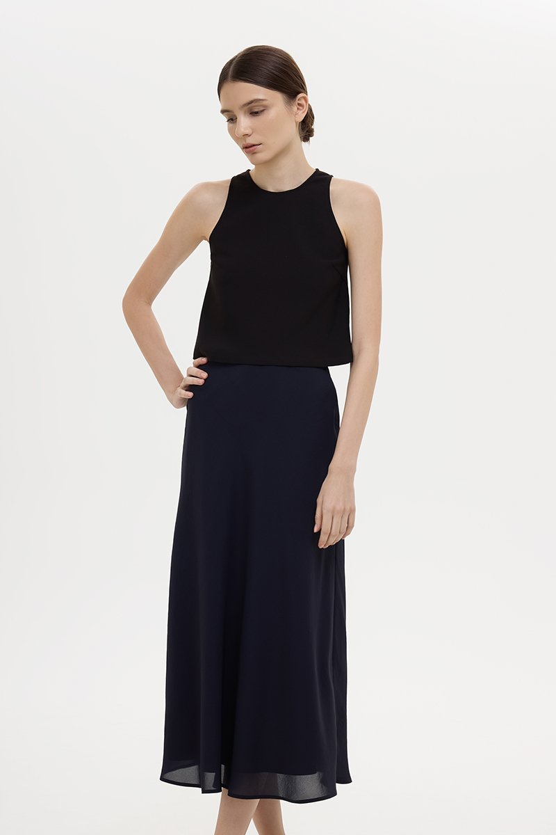 KARA SHEER MIDI SKIRT